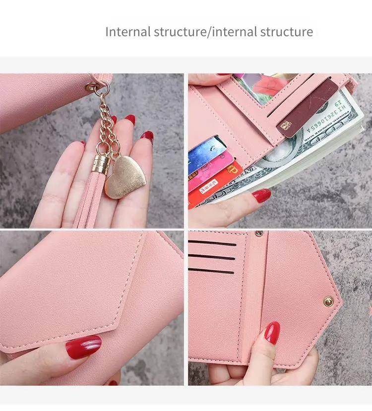 Fashion Ladies Card Holder Pouch Short Women Wallets PU Leather Women Luxury Tassels Wallet Hasp Small Wallet Trend Coin Purse