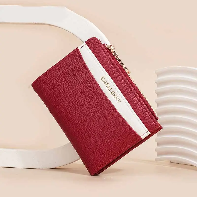 High Quality Women Wallet for Luxury Brand Short PU Leather Wallet Female Purses Card Holder Foldable Portable Lady Coin Purses