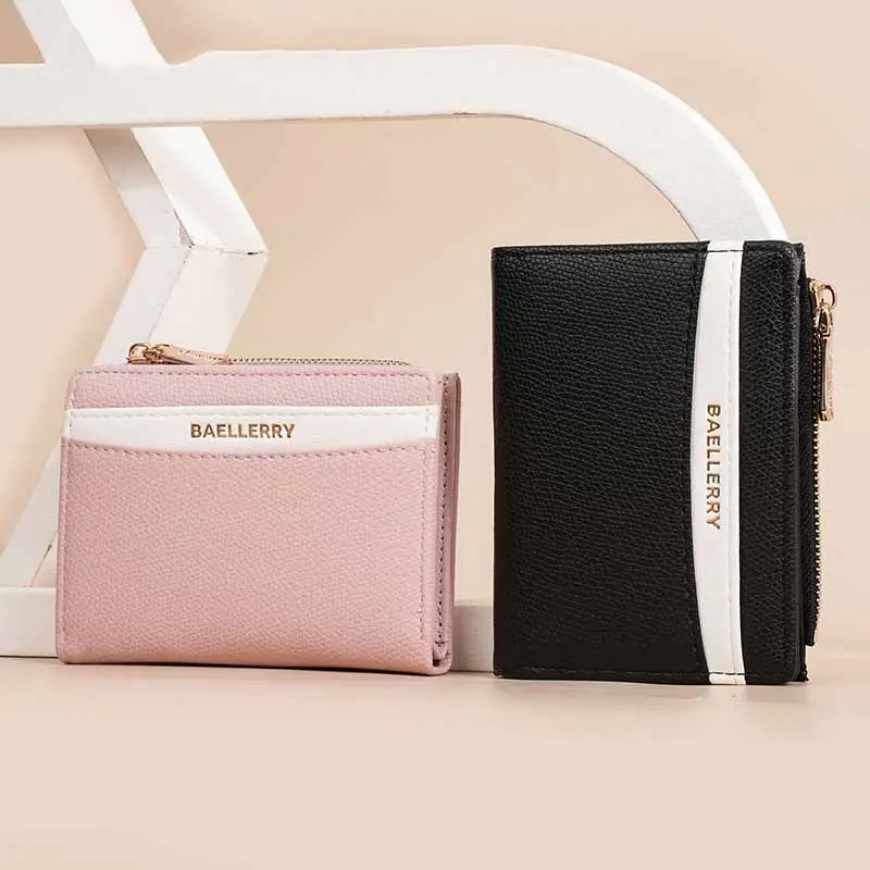 High Quality Women Wallet for Luxury Brand Short PU Leather Wallet Female Purses Card Holder Foldable Portable Lady Coin Purses