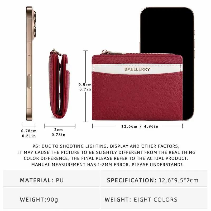 High Quality Women Wallet for Luxury Brand Short PU Leather Wallet Female Purses Card Holder Foldable Portable Lady Coin Purses
