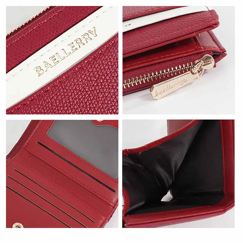 High Quality Women Wallet for Luxury Brand Short PU Leather Wallet Female Purses Card Holder Foldable Portable Lady Coin Purses