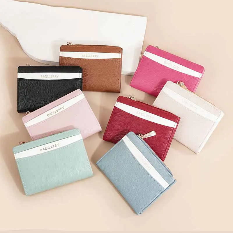 High Quality Women Wallet for Luxury Brand Short PU Leather Wallet Female Purses Card Holder Foldable Portable Lady Coin Purses