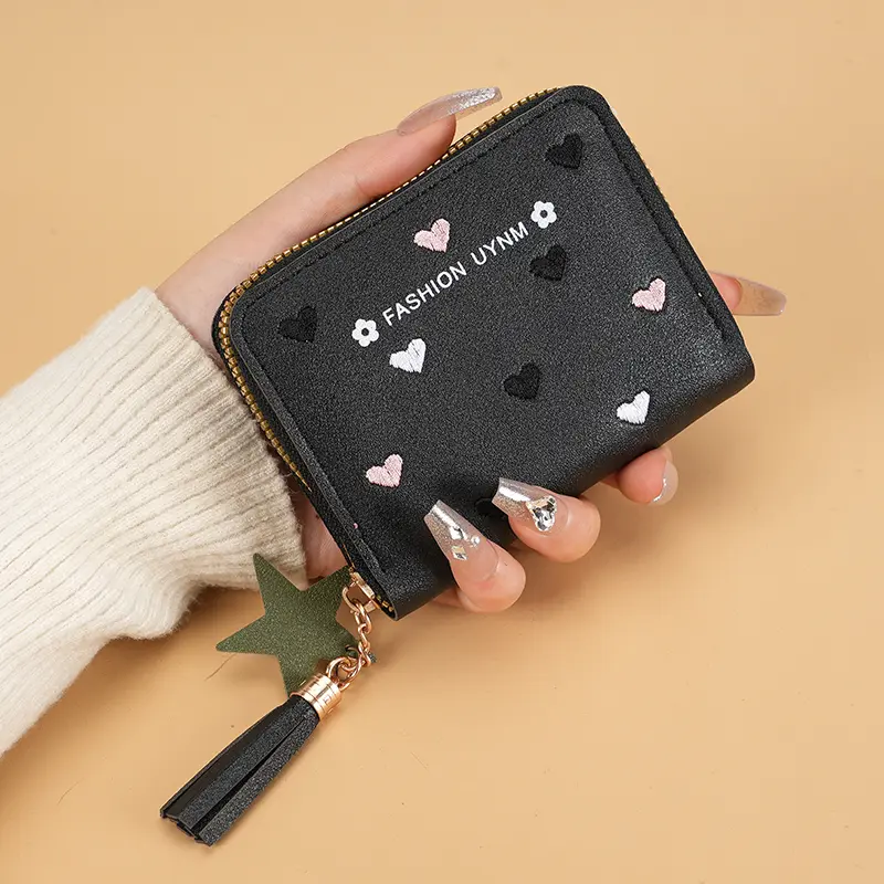 1PC Wallet Women Ladies Mini Tassel Wallets Cute Short Zipper Lovely Pu Leather Coin Purse Female Hand Wallet