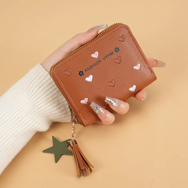 1PC Wallet Women Ladies Mini Tassel Wallets Cute Short Zipper Lovely Pu Leather Coin Purse Female Hand Wallet