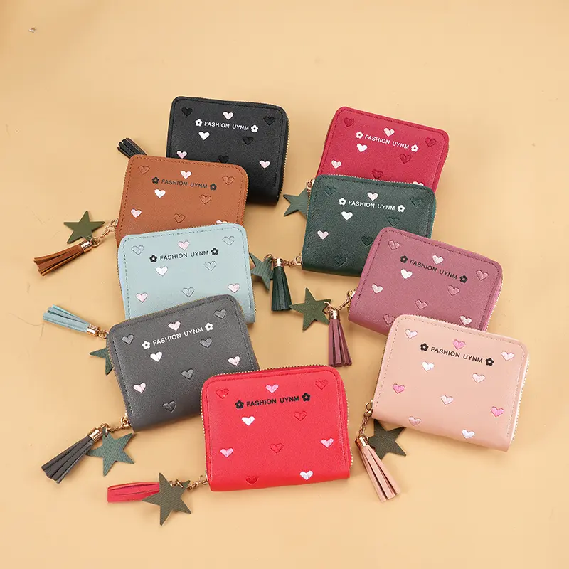 1PC Wallet Women Ladies Mini Tassel Wallets Cute Short Zipper Lovely Pu Leather Coin Purse Female Hand Wallet