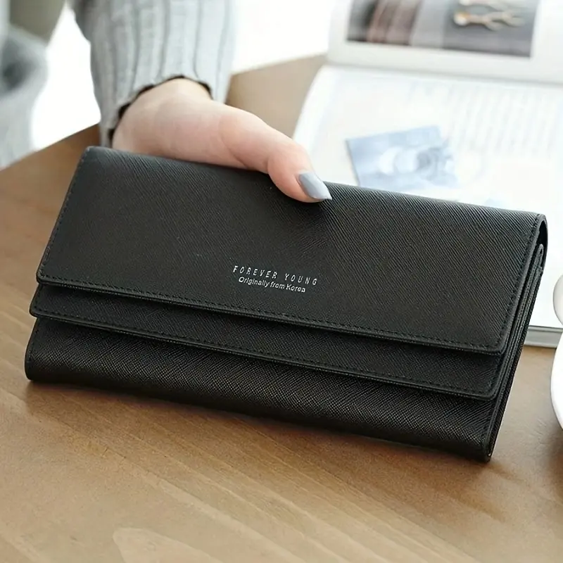 Brand PU Leather Women's Wallet High Quality 3 Fold Long Purse Clutch Coin Purse Phone Pocket Card Holder Large Capacity