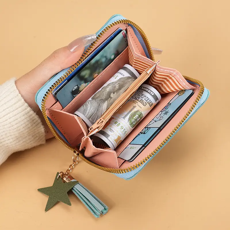 1PC Wallet Women Ladies Mini Tassel Wallets Cute Short Zipper Lovely Pu Leather Coin Purse Female Hand Wallet