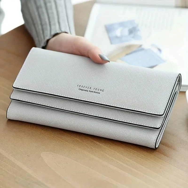 Brand PU Leather Women's Wallet High Quality 3 Fold Long Purse Clutch Coin Purse Phone Pocket Card Holder Large Capacity