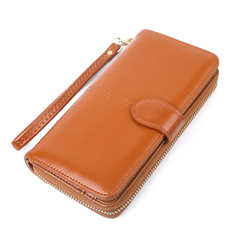 New Women's Long Zipper Wallets Large Capacity Multi slot Wallet Fold Card Holder Coin Purse Handheld Bag mobile phone bag 2025