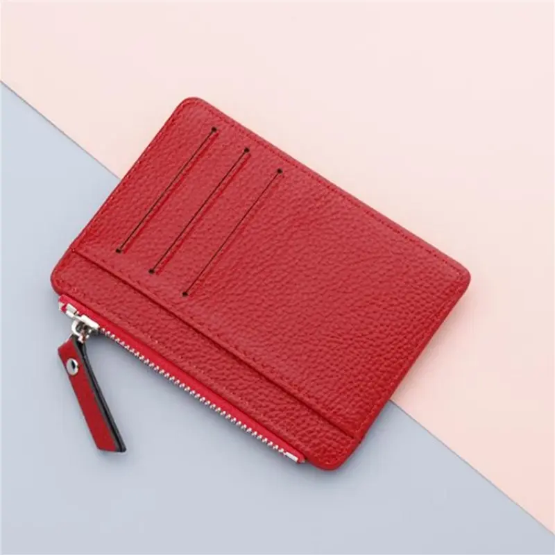 Wallet Mini PU Leather Card Holders Credit Cards Slots Purse Men Carteira Women Zipper Coin Pocket Short Wallet