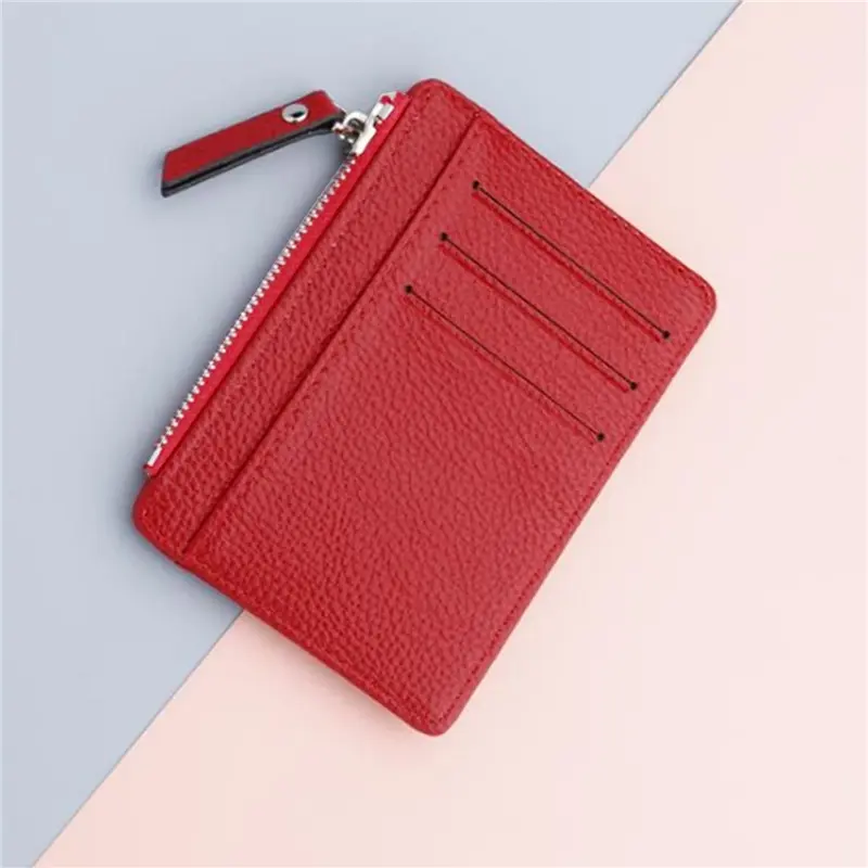 Wallet Mini PU Leather Card Holders Credit Cards Slots Purse Men Carteira Women Zipper Coin Pocket Short Wallet