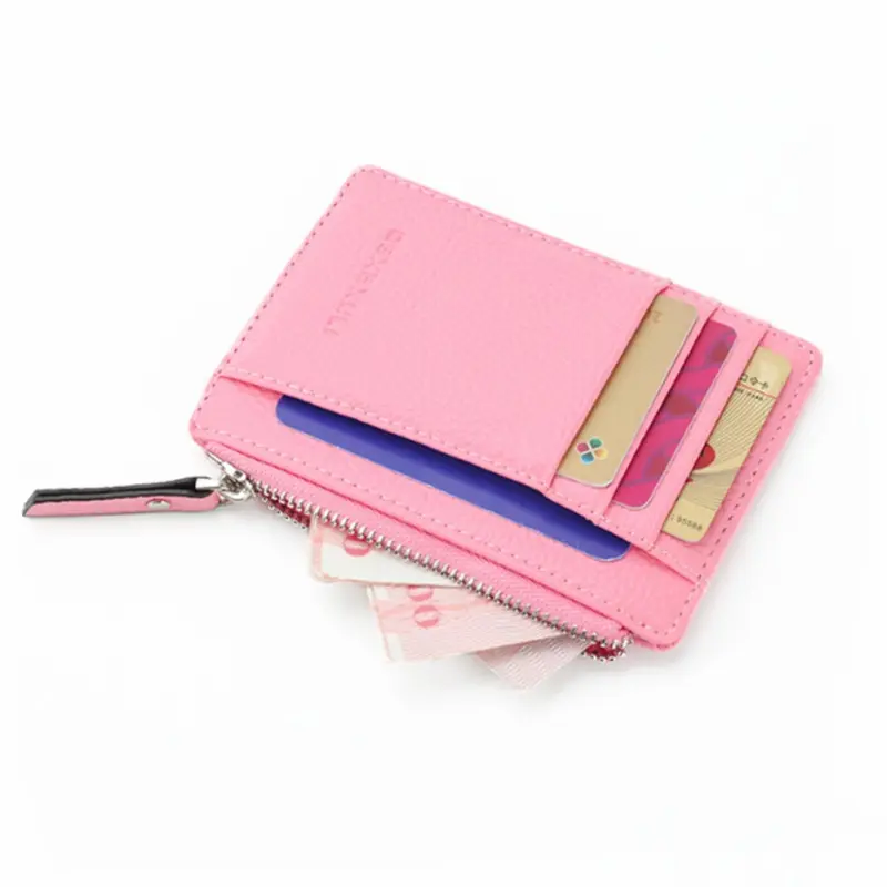Wallet Mini PU Leather Card Holders Credit Cards Slots Purse Men Carteira Women Zipper Coin Pocket Short Wallet