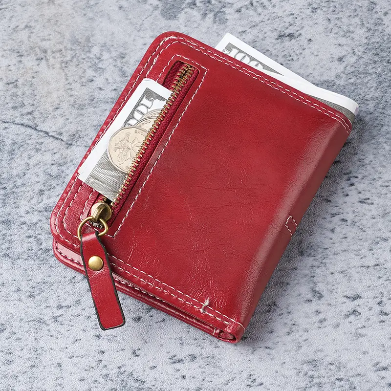 Small market spot wholesale women's wallet ins zipper fashion card bag retro simple large capacity wallet zero wallet