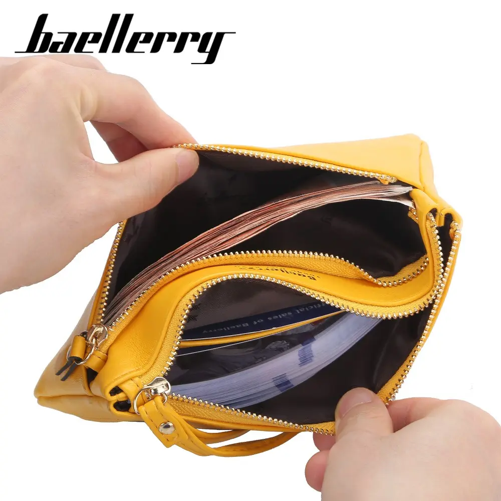 Baellerry 2025 Phone Sleeve Long Wallet Women - PU Handheld Purse with Wrist Strap, Touch-Screen Accessible Card Slots