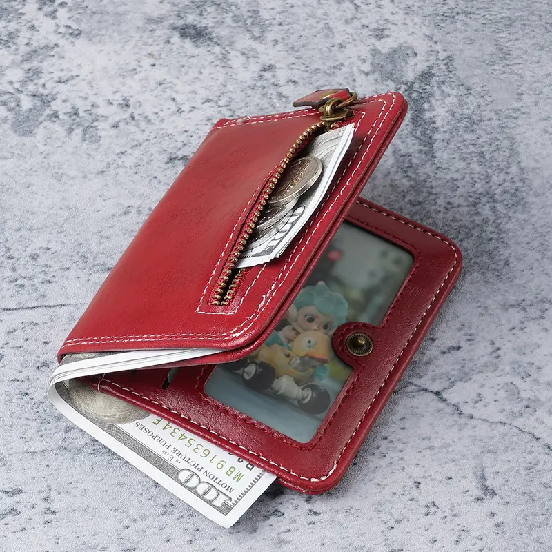 Small market spot wholesale women's wallet ins zipper fashion card bag retro simple large capacity wallet zero wallet