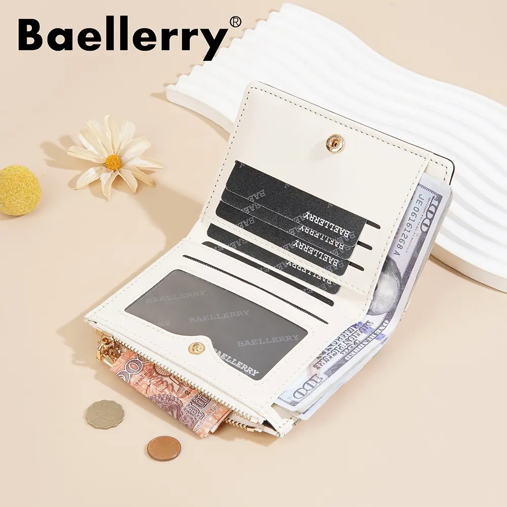Baellerry RFID-Free Long Wallet for Women 2025 - Secure Zipper Closure, Multi-Card Holder PU (No RFID Tech)