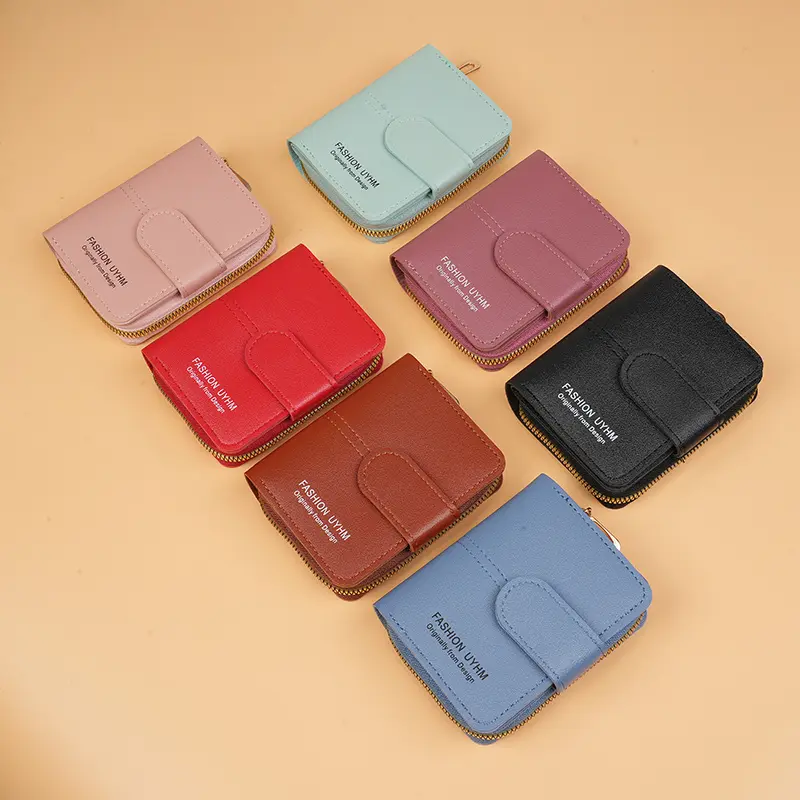 New women's short wallet, popular foreign trade item, multifunctional women's short wallet, student wallet, and coin purse