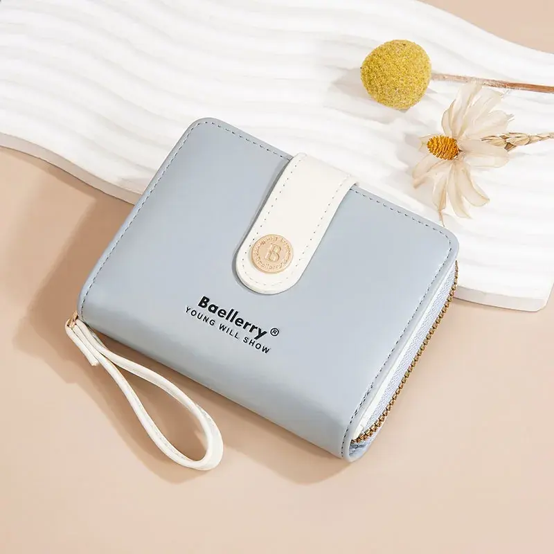 Fashion Vintage RFID Blocking Women Sling Wallet Leather Fold The Zipper Purse Credit Card Holder Coin Purse Wallet for Female