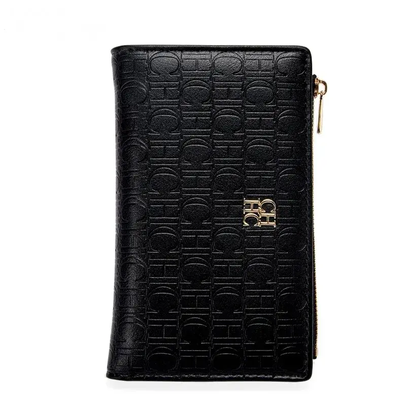CH Leather Zipper Lettered Print Short Women's Pouch 2025 New Trend Coin Purse Luxury Pouch Wallet Card Holder Carrying Case