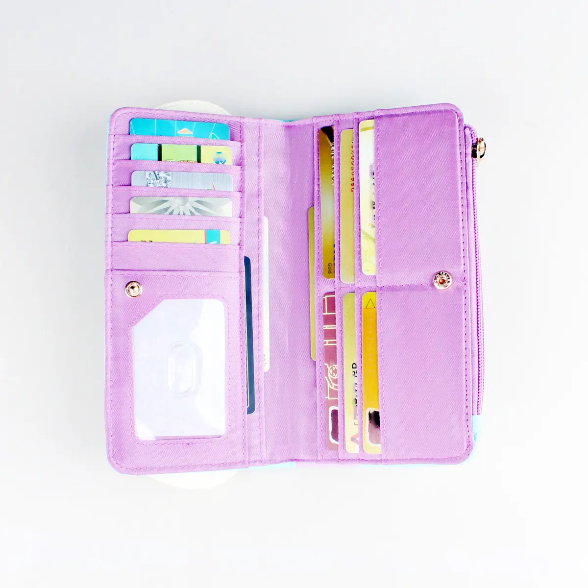 High quality printed fashionable wallet, women's large capacity card clip zero wallet