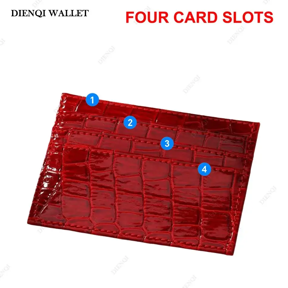 Women Wallet Crocodile Pattern Slim Credit Card Holder Casual Minimalist Wallets Multi-slot Bank Cardholder for Women & Girls