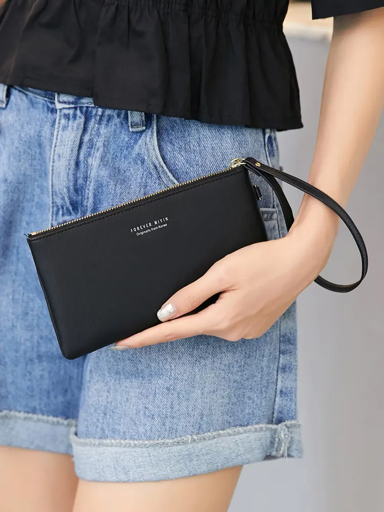 Minimalist Women's Wallet Large Capacity Touchable Screen Women's Long Wallet High Quality PU LeatherMultiCardHandbagShoulderBag