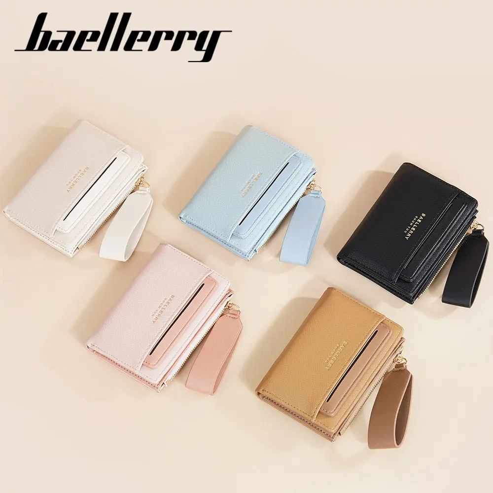 Women's Short Wallet with 8 Card Slots & Zipper Coin Pocket - Blocking Multi-Function Purse (New Design)