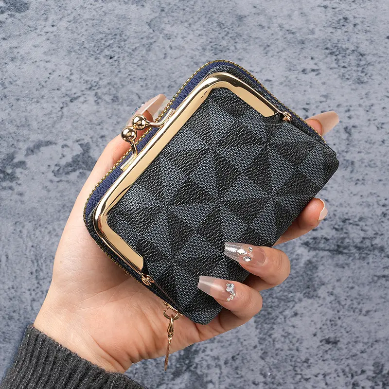 Cross border European and American women's wallet new printed women's short clip zero wallet 30% off versatile women's student w