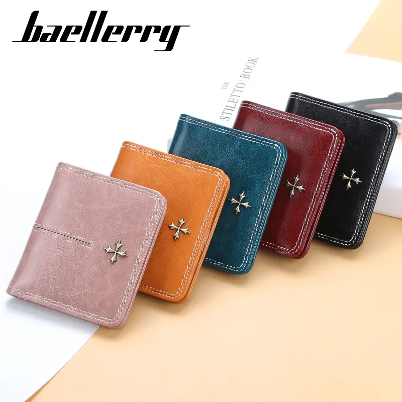 Baellerry New Short Women Wallets High Quality Slim Card Clips Zipper Female Coin Purses Photo Holder Mini Wallet For Girls