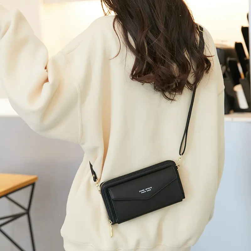 Touch screen mobile phone bag RFID Anti-theft brush mobile phone bag Multi-function crossbody purse women's small shoulder bag
