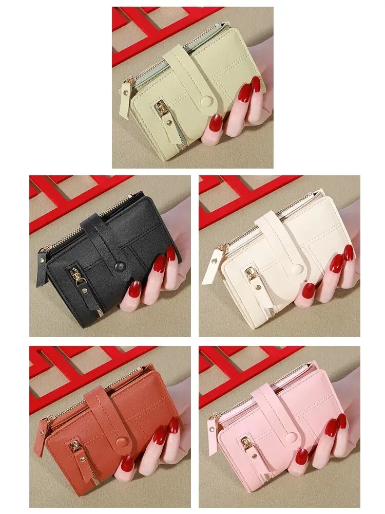 Zipper With Buckle Long Wallet PU Leather Large Capacity Multi Card Slot Coin Bag for Women