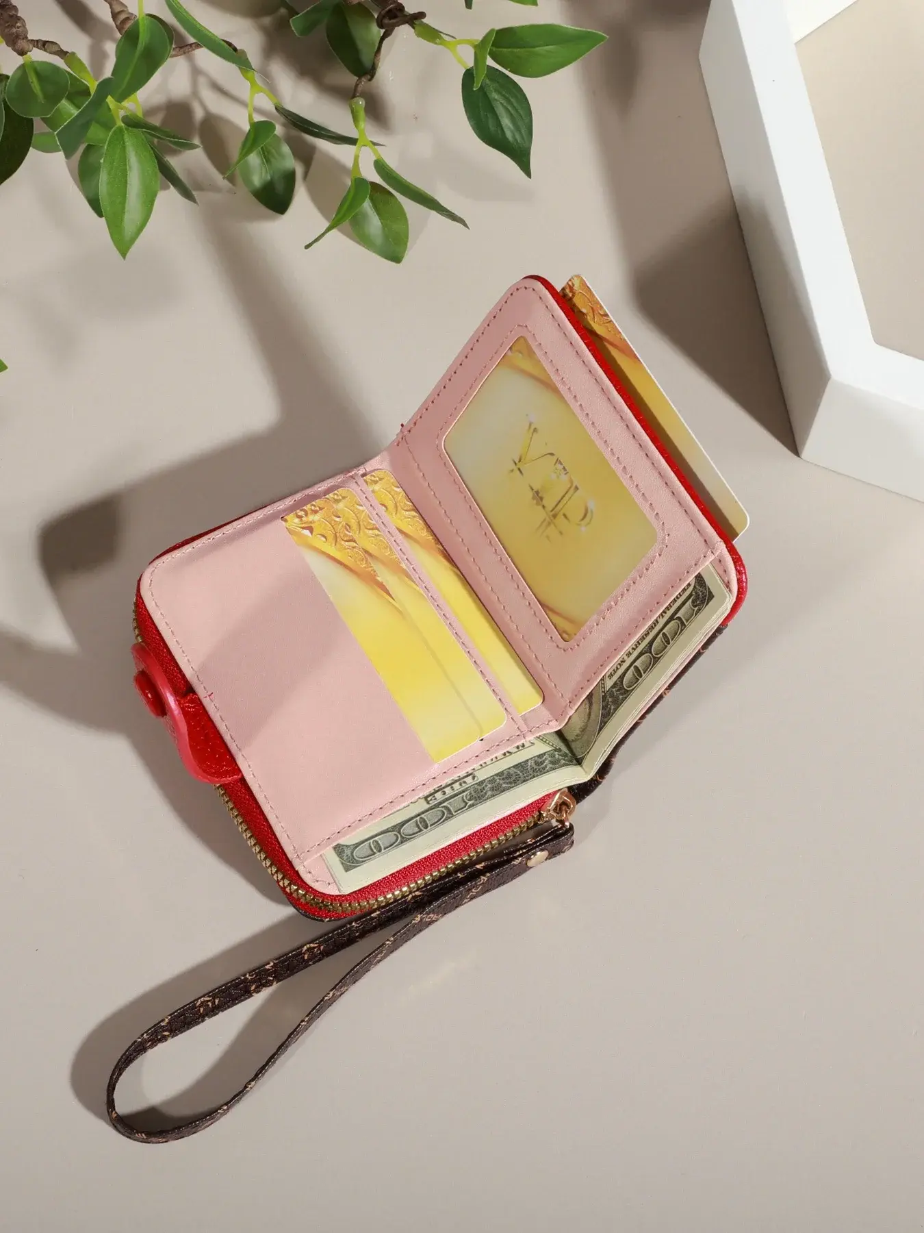 Mini Women Double Zipper Solid Color Card Holder, RFID Faux Leather Multi Card Slot Wallet, Versatile Clutch Purse