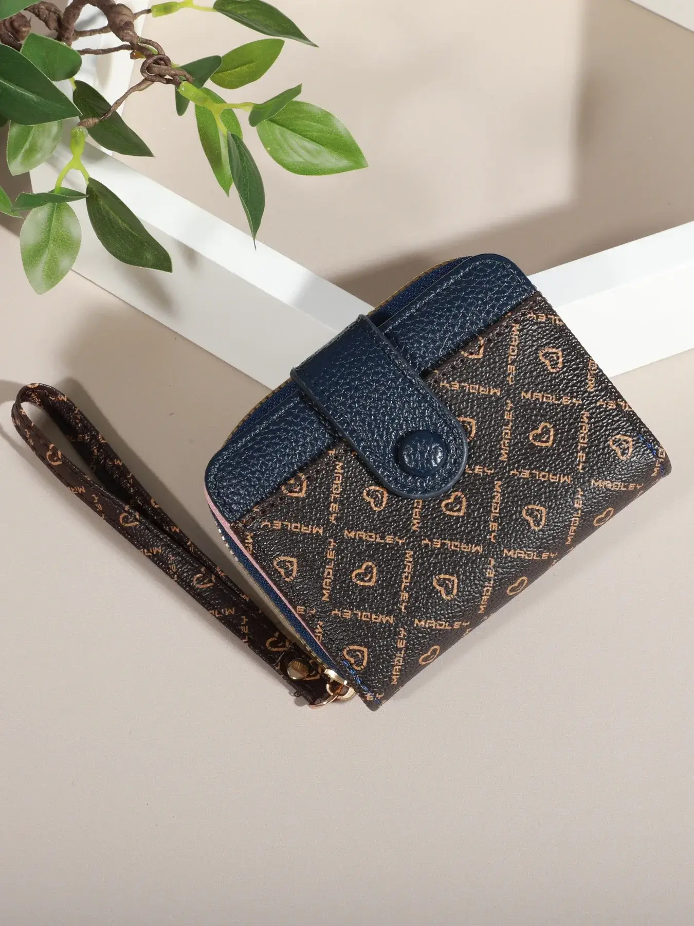 Mini Women Double Zipper Solid Color Card Holder, RFID Faux Leather Multi Card Slot Wallet, Versatile Clutch Purse
