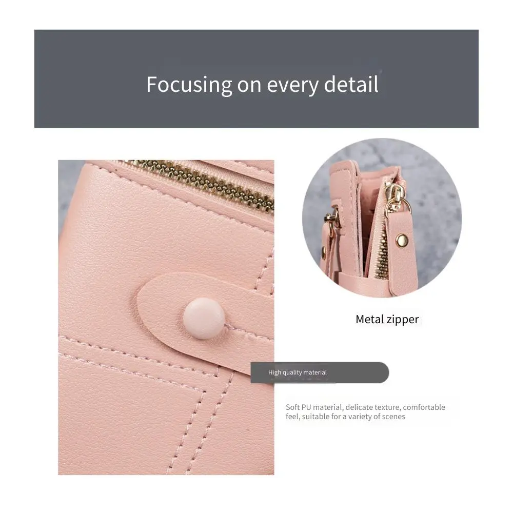 Fashion ladies wallet card clip short coin purse cross-border wallet new button wallet female solid color wallet