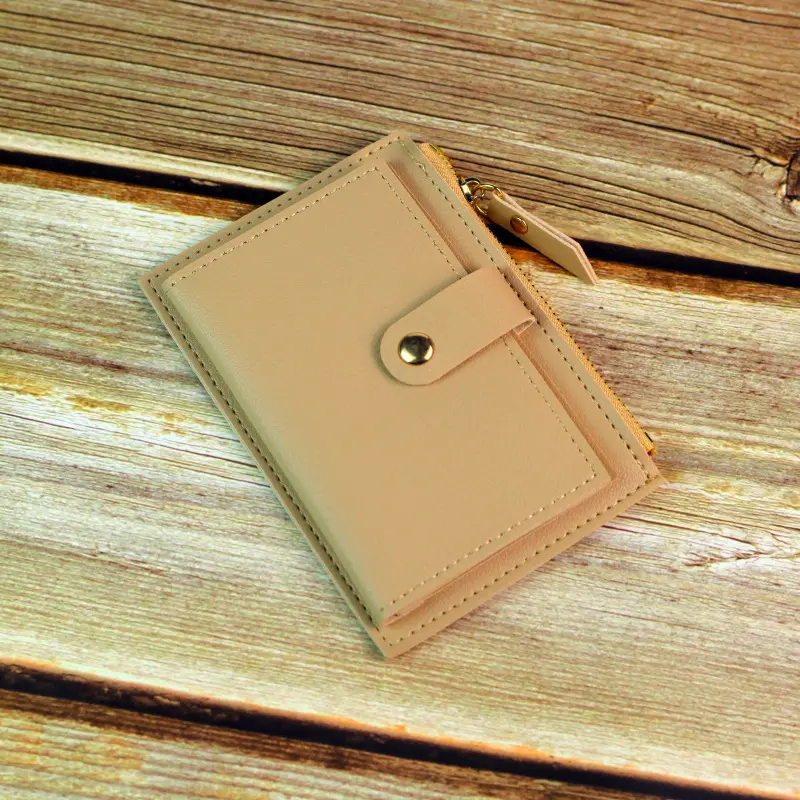 Ladies Fashion Solid Color Multi-slot Card Holder / Mini PU Leather Wallet