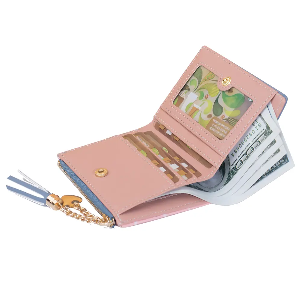 Women's Vintage Fashion Alphabet Print Purse Zipper Multi-Slot Card Bag Portable Wallet for Women