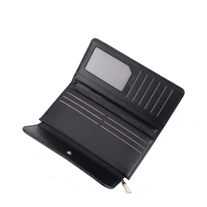 Women PU Leather Wallet Card Holder Clutch Hasp Purse Long Ladies Multi-card Bit Large Capacity Three Fold Clutch Bag Money Clip