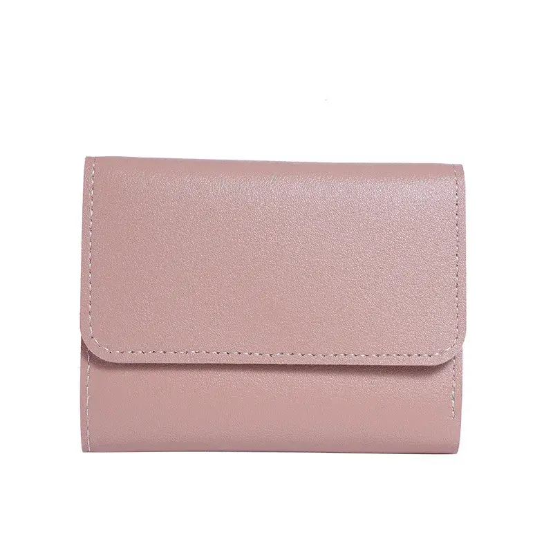 Simple Short Women's Wallet, Student Ticket Clip, Multi-function Card Bag, Change 30% Off, Ultra-thin Glossy Wallet.