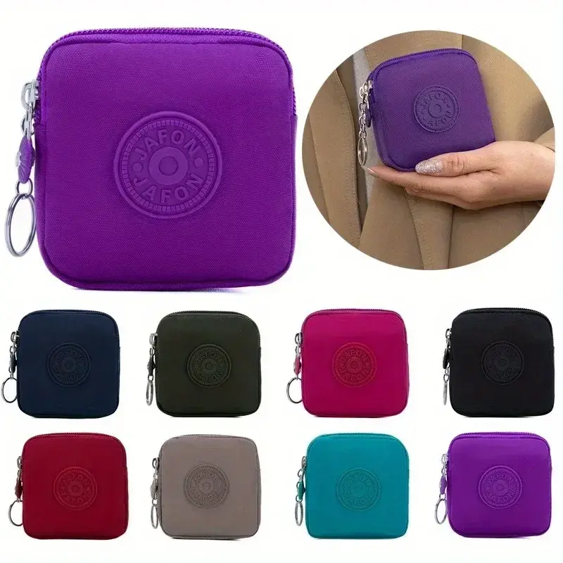 1PC Nylon Zipper Coin Purse Mini Wallet for Women, Suitable for Credit Cards, Ids, Keys, And Earphones.