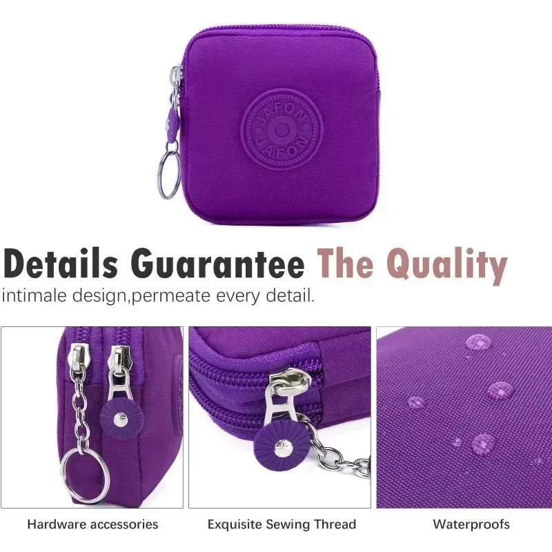 1PC Nylon Zipper Coin Purse Mini Wallet for Women, Suitable for Credit Cards, Ids, Keys, And Earphones.