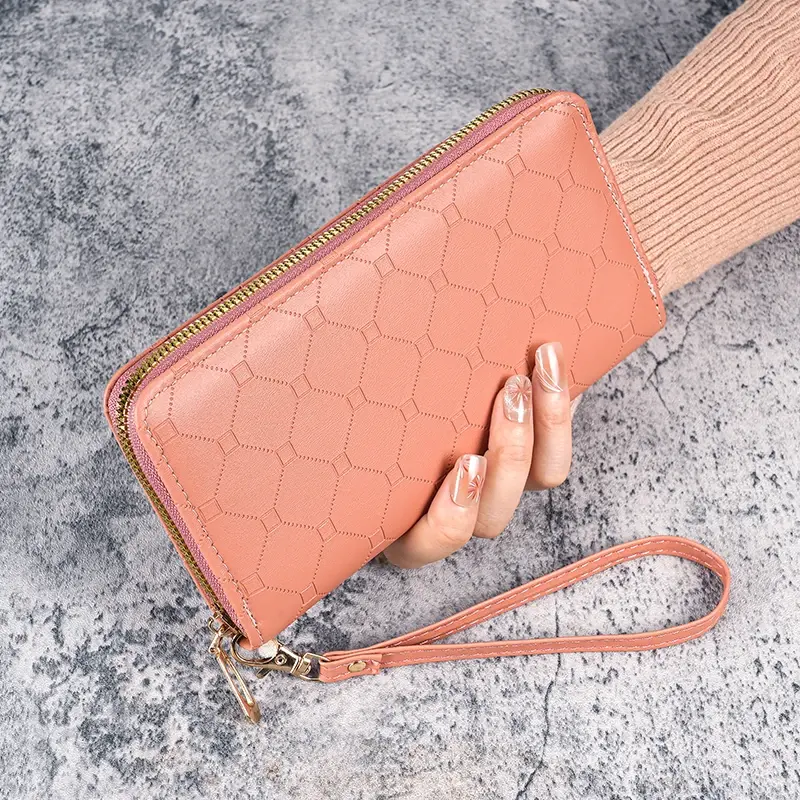 2024 new wallet Korean cute long coin purse large capacity lady multi-card zipper holding mobile phone bag female