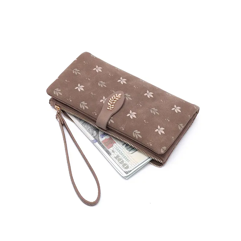 2263 long wallet 2025 Korean PU leather printed multi-functional fashion multi-card folding large capacity clutch bag daily hous