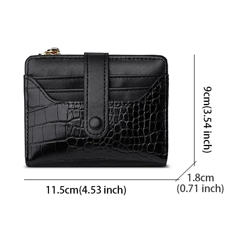 Fashion Women's Wallets PU Leather Crocodile Pattern Purses for Women Cards Holder Wallet and Handbag Short Bifold Purse Ladies