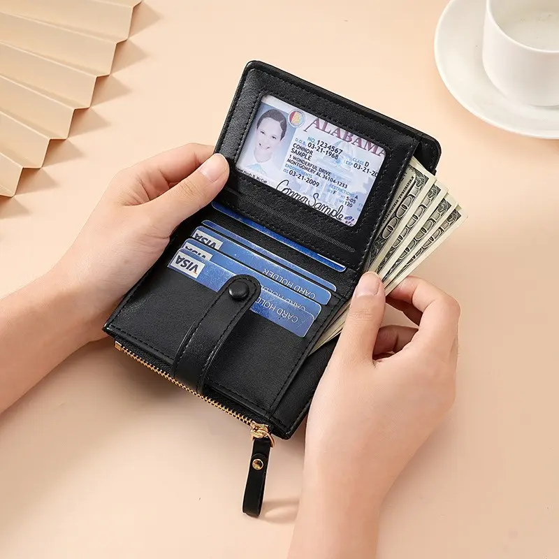 Fashion Women's Wallets PU Leather Crocodile Pattern Purses for Women Cards Holder Wallet and Handbag Short Bifold Purse Ladies