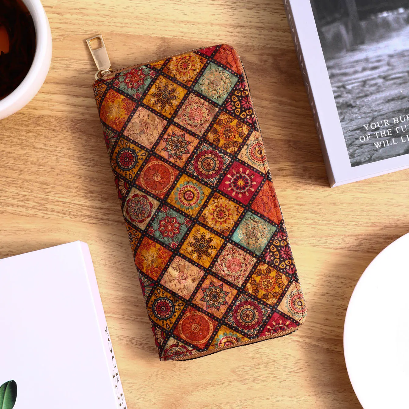 1 Piece Random Pattern Vintage Bohemian Printing Long Wallet Women Hand Bag