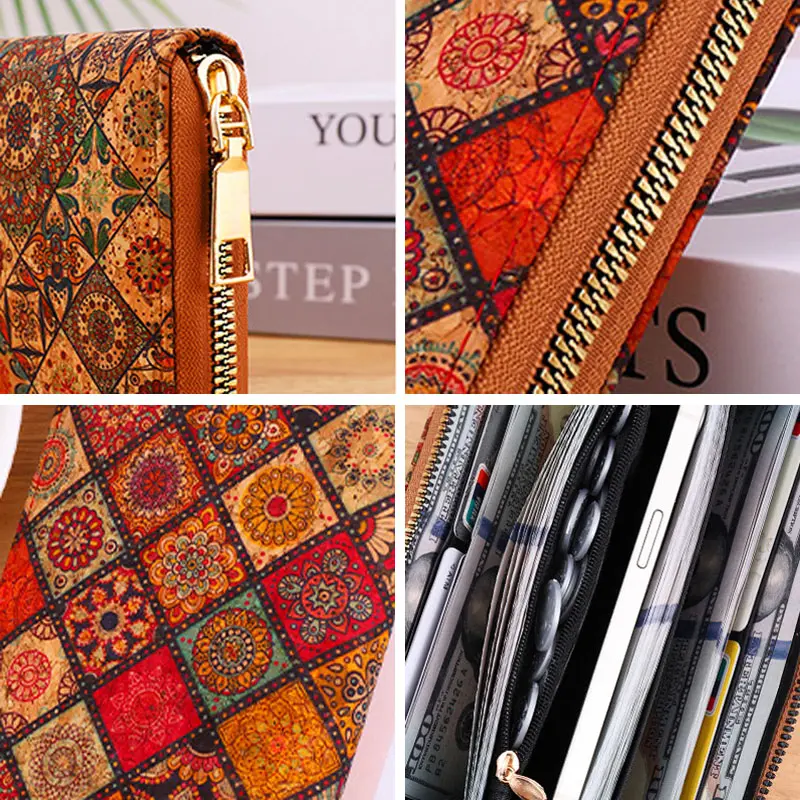 1 Piece Random Pattern Vintage Bohemian Printing Long Wallet Women Hand Bag