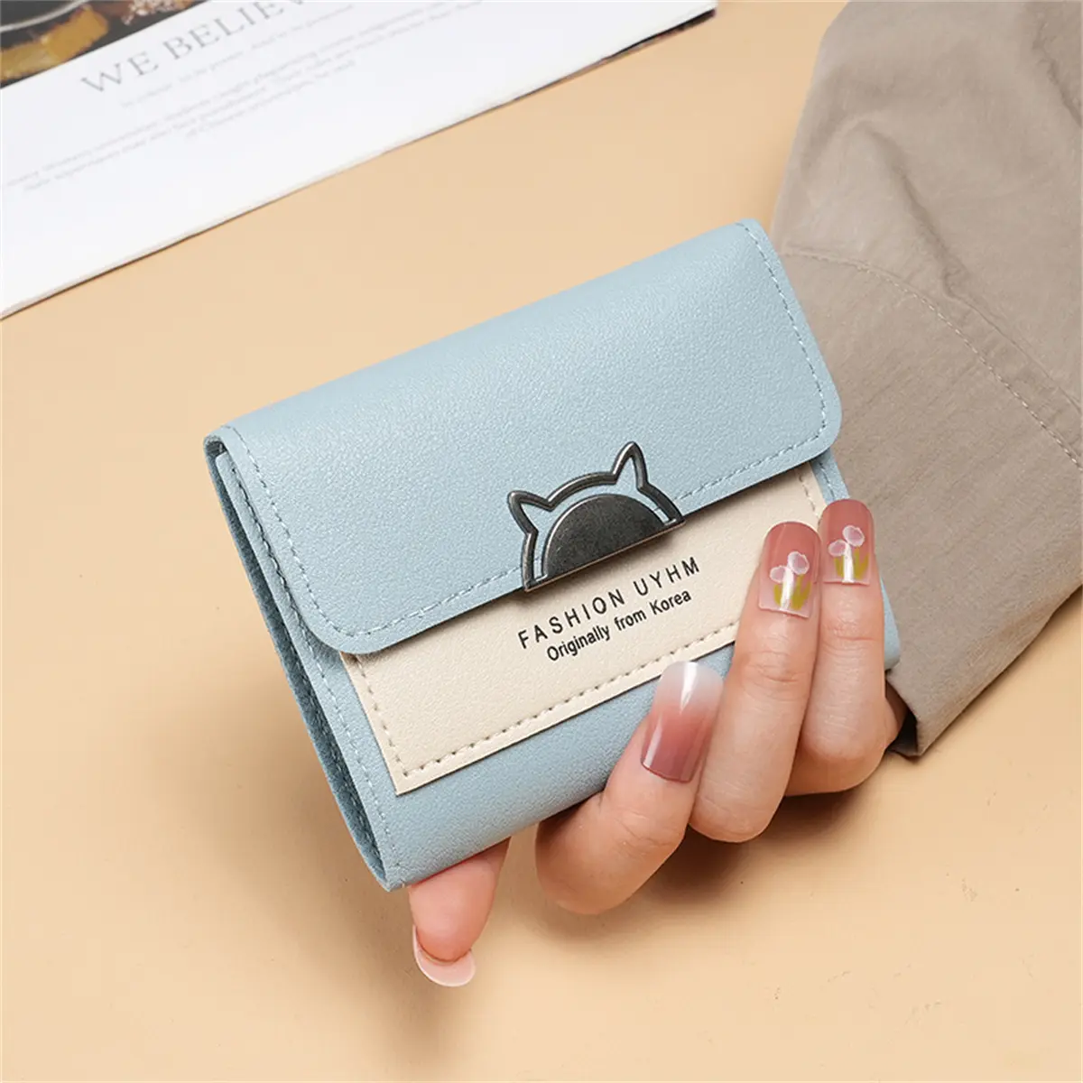 Factory direct new small wallet female short Korean version of the tide folding personality cute mini fashion wallet for student