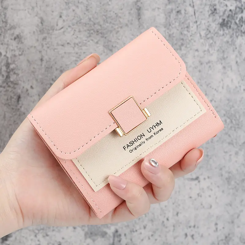 2024 new small wallet female short Korean version of the tide folding personality students cute mini fashion coin purse wallet
