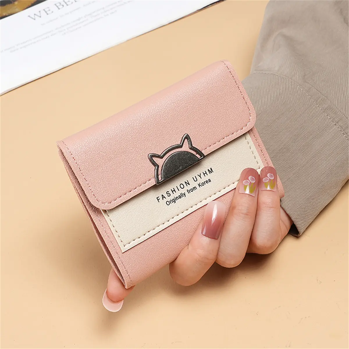 Factory direct new small wallet female short Korean version of the tide folding personality cute mini fashion wallet for student