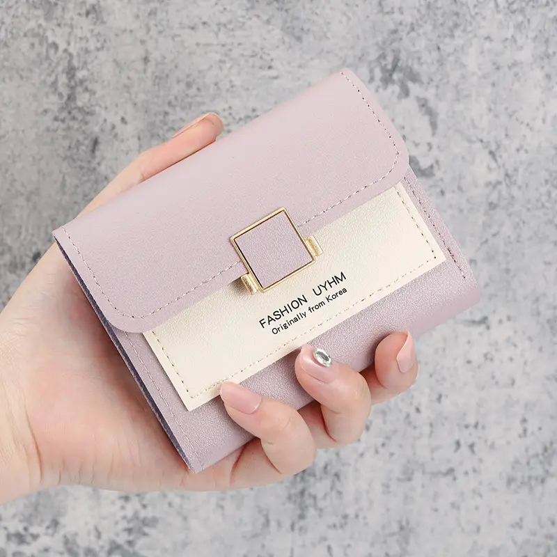 2024 new small wallet female short Korean version of the tide folding personality students cute mini fashion coin purse wallet